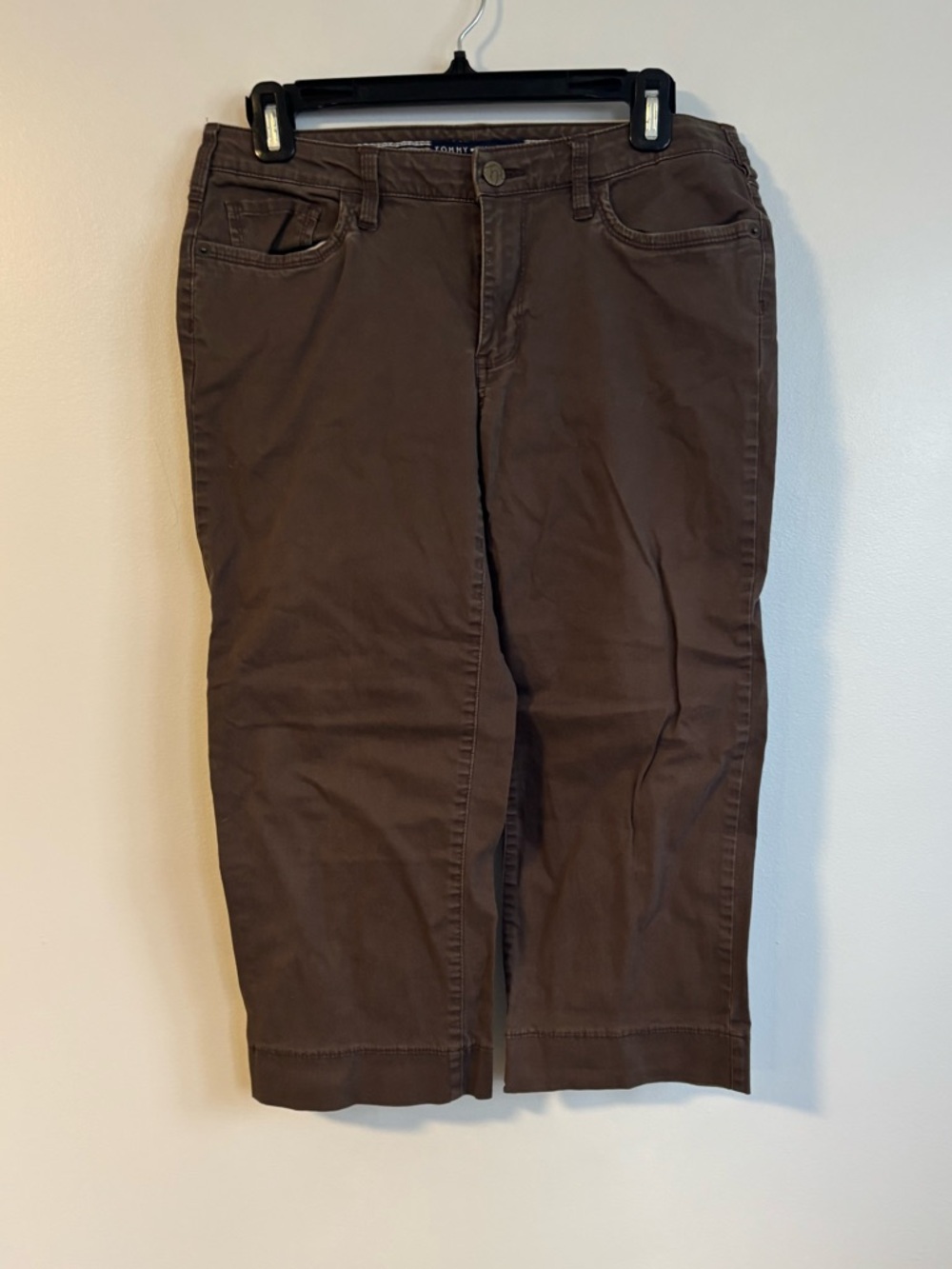 Tommy Hilfiger Y2K Embroidered Pockets Mid Calf Capri Bermuda Pants Size 6